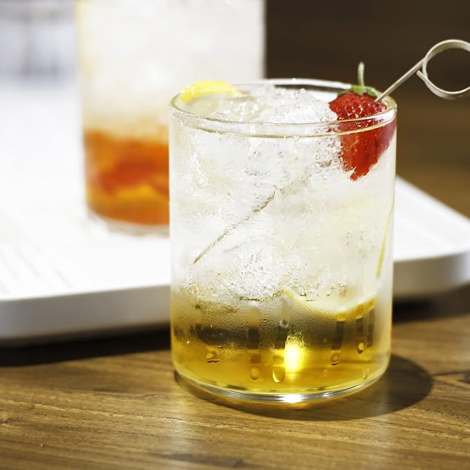 LUXU Drinking Glasses,2pc Thin Highball Glass 15 oz,2 pc Tall Glass19 oz | Lead-Free Glassware,Clear Everyday Drinkware,Water Glasses,Mojito Glass Cups,Bar Glassware,and Mixed Drink Cocktail Glass Set