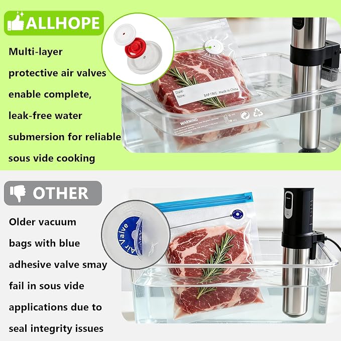 8.3 * 8.7 Inches Reusable Vacuum Sealer Bags for Food – 30 Packs | Leak-Proof & BPA-Free, Includes 6 Free Bag Clips,Ideal for Food Storage,Sous Vide,Freezer & Handheld Vacuum Sealer Compatible