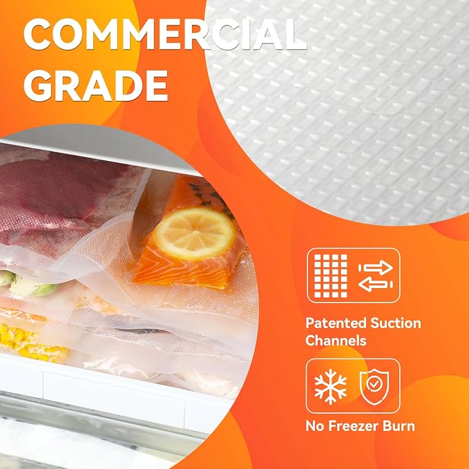 Wevac Vacuum Sealer Bags 11x16 2 rolls, for Food Saver, Suction Channel | Sous Vide, Freezer safe, BPA Free, Commercial Grade, Heavy Duty Vacuum Seal Bag Fit All Vacuum Machine, Meal Prep, Meat, Fish