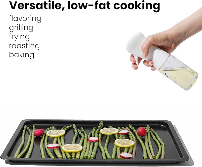 Oil Sprayer for Cooking, 150ml Glass Olive Oil Sprayer, Fine Mist Spray Bottle for Air Fryer, Nonstick Frying, Salad, BBQ, Refillable Kitchen Oil Spray (PS64202)