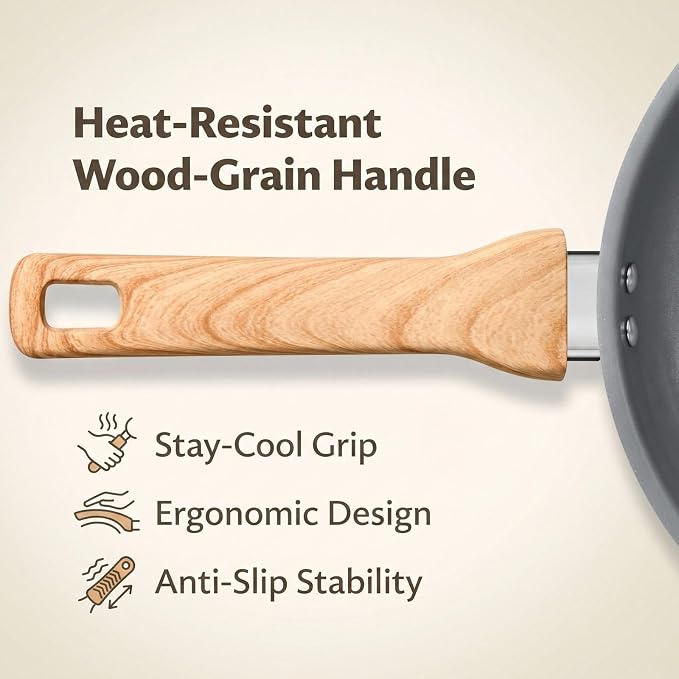 BLAZANT Non Stick Frying Pans Set, 3-Piece Ceramic Nonstick Skillets | PTFE & PFAS Free Pans 8" 9.5" & 11", Molecular-Bonded Seamless Base for Maximizes Induction Efficiency, Works on All Stoves