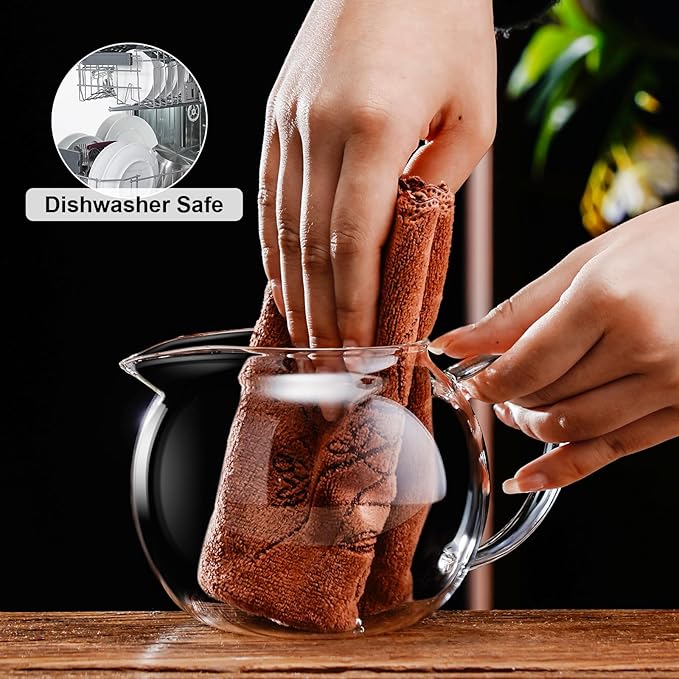 PARACITY Glass Teapot Stovetop 22 OZ/650ml, Tea pot with Removable 18/8 Stainless Steel Infuser, Borosilicate Clear Tea Kettle, Teapot Blooming and Loose Leaf Tea Maker Tea Brewer for Camping, Travel | Clear small tea kettle with infuser and tea pot wi...