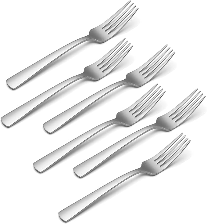 Oneida Aptitude Dinner Forks Silverware Set for 6, Flatware | mirror finish, dishwasher safe | cutlery set for kitchen and dining, utensil set, heavy duty, kitchen essentials