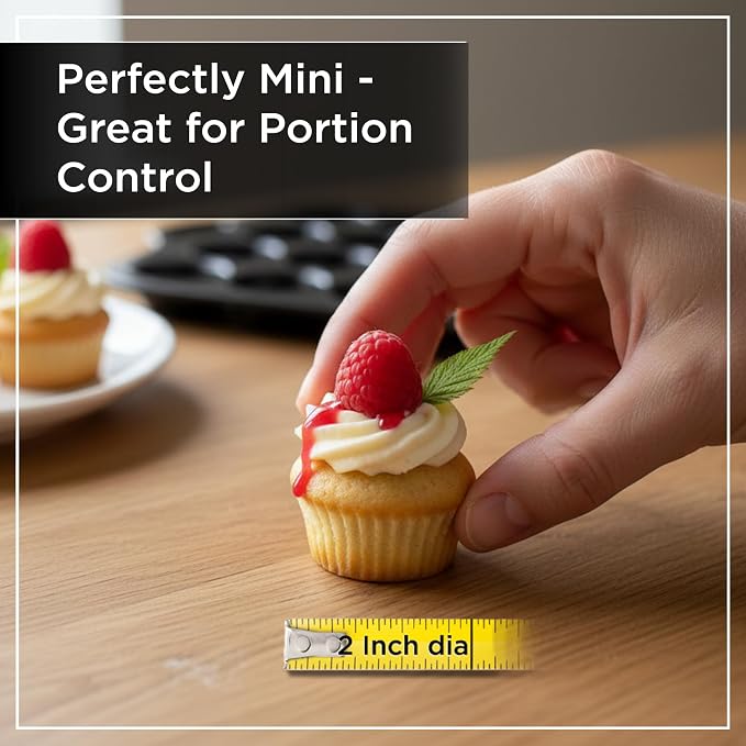 Wrenbury 24-Cup Mini Muffin Pan - PFOA-Free Non-Stick, Premium Carbon Steel | 1.8" Cups, Dishwasher Oven and Freezer Safe, Heavy Gauge