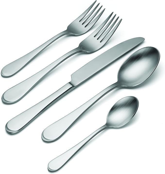 Oneida Icarus Satin 45-Piece 18/0 Silverware Set for 8, Flatware