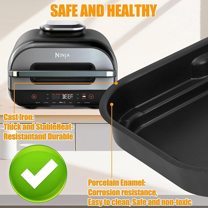 FG551 Non-Stick Griddle Pan Replacement Part | Fits Ninja Foodi FG551, DG651, DG551 Smart XL Indoor Grill | Includes 100PCS Disposable Air Fryer Parchment Paper Liners