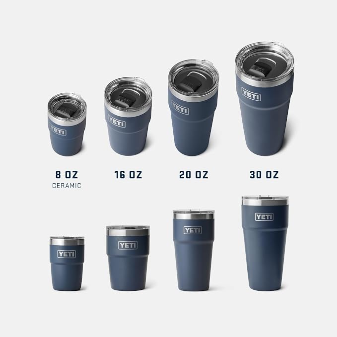 YETI Rambler 8 oz Insulated Coffee Mug with Lid - Stackable Double-Wall Vacuum Insulated Coffee Cup - DuraSip Ceramic Lining - Barista-Friendly Design - Stainless Steel - Dishwasher Safe
