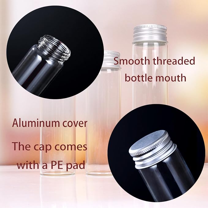 30ml Glass vials 30pcs,With aluminum screw cap30pcs Clear Glass Bottles