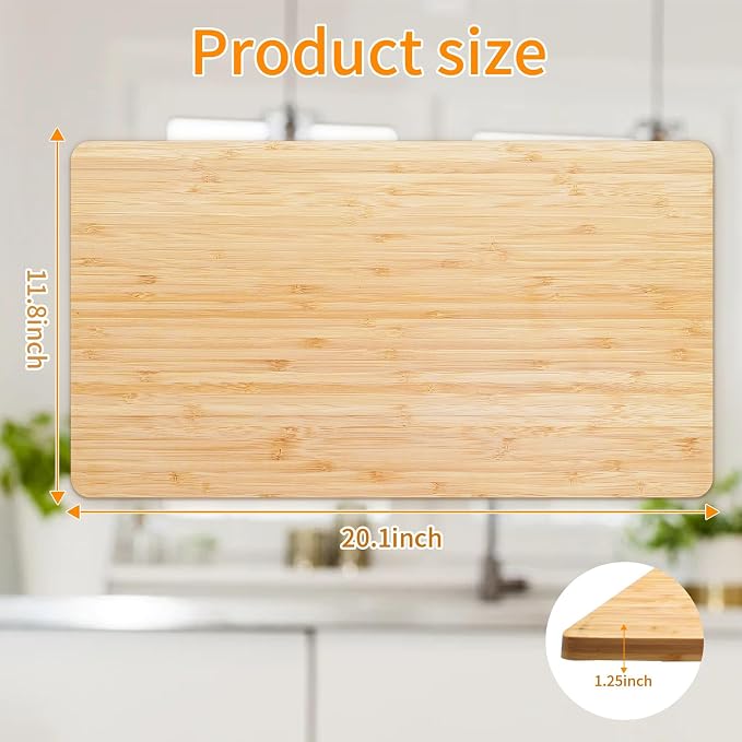 Cutting Board Compatible with Breville BOV900BSS, Emeril Lagasse Everyday 360 & COSORI CO130 Oven, Create Extra Storage & Prevent Cabinets from Heat Damage, Bamboo Top with Non-Slip Feet