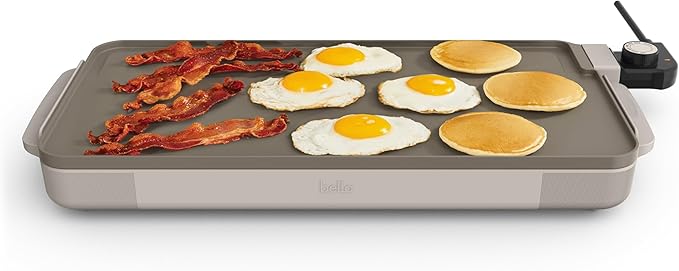 bella 10"x20" Ceramic Griddle, Oatmilk