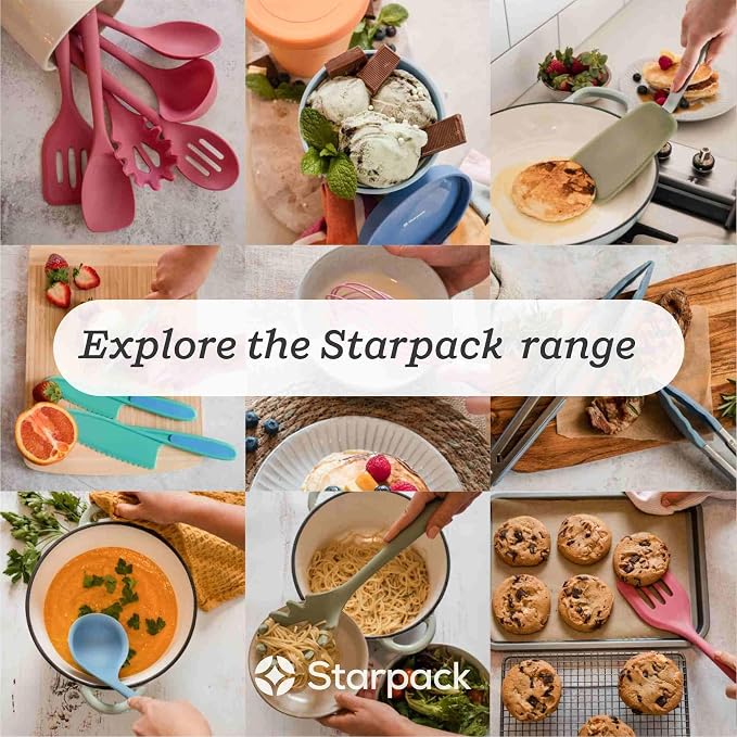 Starpack Get a Grip Silicone Kitchen Tongs (12 Inch) - LFGB Non Toxic, 600°F Heat Resistant, BPA-Free - Heavy-Duty Stainless Steel, Locking - Dishwasher Safe for Nonstick Cookware