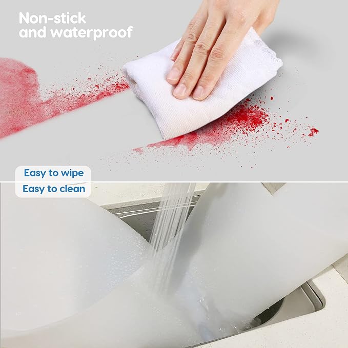 Extra Large Silicone Mat 35.3"x23.5"x0.08", Multipurpose Silicone Mat Thick Heat Resistant Mat Shipped Rolled Up Kitchen Counter Mat Nonslip Silicone Mats for Kitchen Counter Translucent