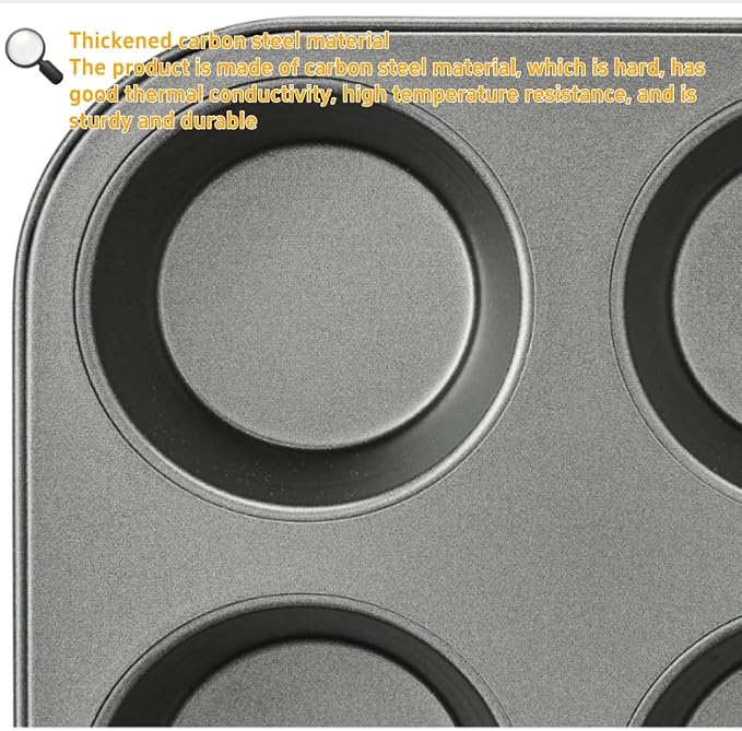 Muffin Pan for Baking，Non-Stick Muffin Tin Nonstick 12 Cup | Baking Pans Set, Carbon Steel Baking Supplies，13.9x10.4x1.22