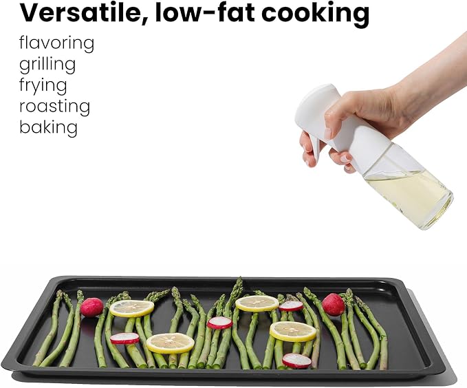 oil spray Fine Mist Spray Bottle for Air Fryer,Healthy Nonstick Frying,Food Grade Premium Spray Bottle with Portion Control for Salad, Frying, BBQ Kitchen Use (150ml Glass bottle 637)