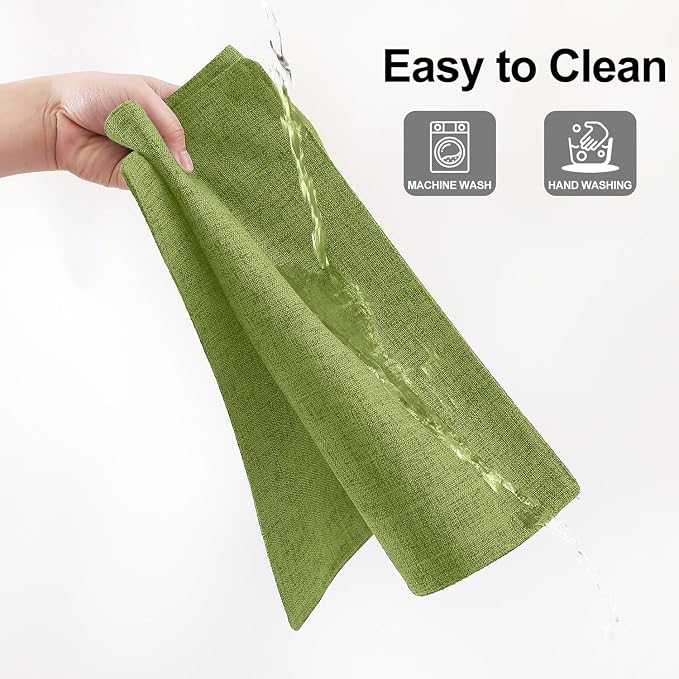 Homaxy Cloths Placemats for Dining Table Set of 4, 13" x 19", Grass Green | Heat Resistant, Washable, Cotton Linen Blend Table Mats, Easy to Clean Place Mats, Indoor Outdoor