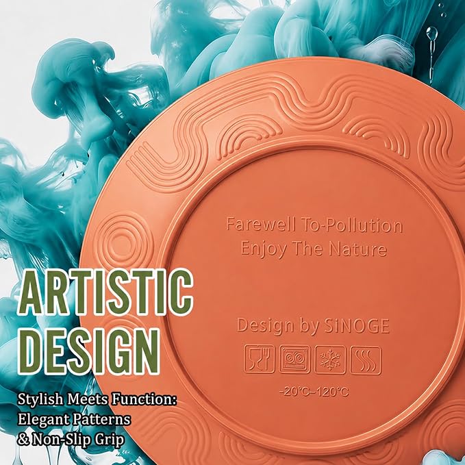Wheat Straw Dinnerware Sets for 8, 40 Piece Unbreakable Dinnerware Set, Plates and Bowls Sets, Kitchen Plates and Bowls Set, Lightweight Dish Set for Home, Camping, and Everyday Use- Orange