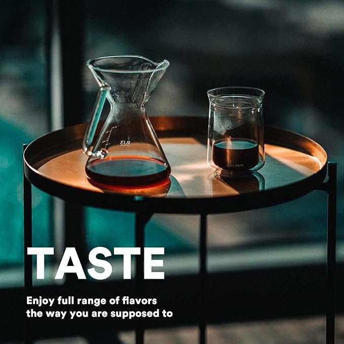 ovalware Pour Over Coffee Maker Set 17oz/0.5L | Precision Measuring Cup | Heatproof Borosilicate Carafe with Stainless Steel Filter & Dosing Vessel for Consistent Extraction | Ideal for Home Baristas