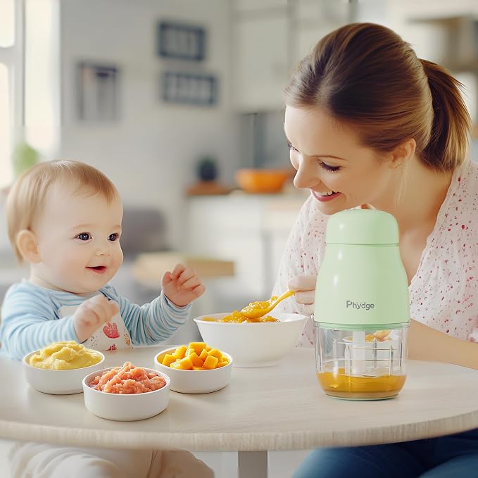 Upgraded Baby Food Maker, 10oz Food Processor with 8 Blades, Quiet Fast Blending, Food-Grade Glass Bowl, BPA-Free, Leak-Proof Sealing Design, Easy to Clean Baby Food
