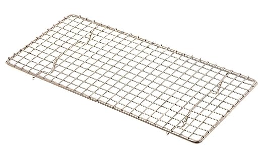 Update International 5" x 10" Rectangular Chrome-Plated Wire Pan Grate