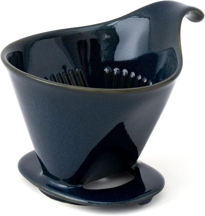 ZERO JAPAN - Bee House Pour Over Coffee Dripper - Ceramic Coffee Maker with Elegant Peek Hole, Drip Cone Brewer Coffee Gifts, Brewing Accessories - Jeans Blue, Standard Size