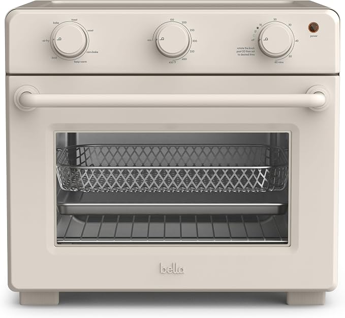bella 6 Slice Toaster Oven With Air fryer, Oatmilk