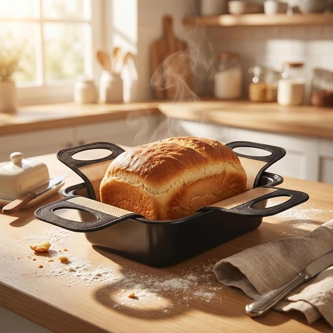 2-Pack 9x5 Nonstick Loaf Pan Set, Carbon Steel Bread Pan with Slings