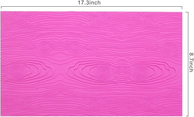 Silicone Cake Fondant Mat, Woodgrain Impression Lace Mold | 17 x 9 Inch Texture Embosser Lace Mat for Cake Decoration, Buttercream, Candy, Soap, Chocolate, Mousse, Pottery, Clay