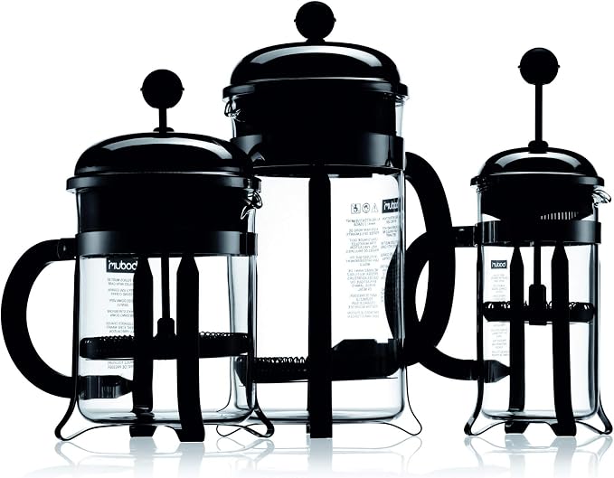 Bodum 12oz Chambord French Press Coffee Maker, High-Heat Borosilicate Glass, Polished Stainless Steel – Made in Portugal