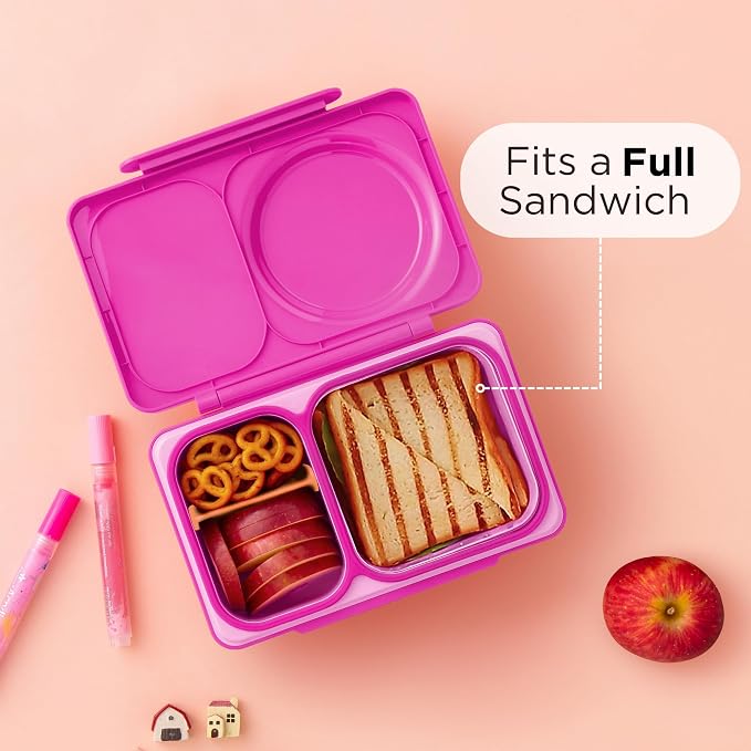 Omie OmieBox UP Kids Insulated Bento Box, Pop Pink