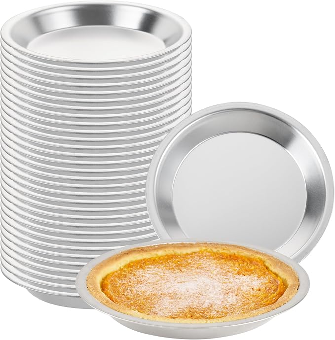 Restaurantware Aluminum Pie Pan 72 Count 9 Inch Round 1.25 Inch Deep Oven-Friendly Pie Tin, Lightweight Baking Pan, Silver Plate for Quiche, Fruit Pies, Home And Commercial Kitchens