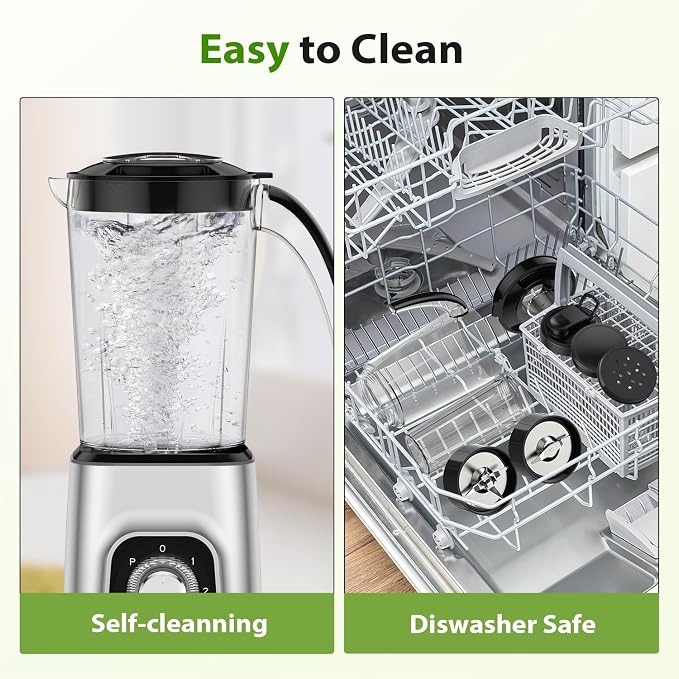 KOIOS Blender/Food Processor Combo Max 1000W, 4 in 1 34oz Pitcher, 22oz Blending Cup, Meat Grinder & Vegetable Chopper, Spice Grinder,BPA Free -All-in-One Kitchen System, Dishwasher Safe