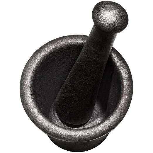 Cast Iron Mortar and Pestle Tool Set Rock-Ore Crusher Grinder Large Size 8 Pound / 3.6KG, Gold Panning Mining Pulverizer, Multipurpose for Kitchen Spices Grinder Smasher
