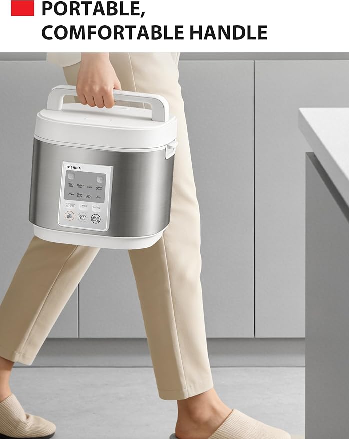 TOSHIBA Rice Cooker Heritage Bento Box, Digital Control, 10-Cup Uncooked Rice Capacity, 9 Functions with 3D Heating and 24-Hour Auto Keep Warm