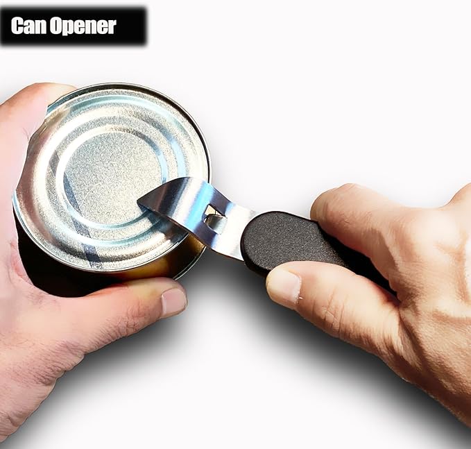 3-in-1 Magnetic Bottle & Can Opener, Manual Can Punch Opener, Black | Punch Can Opener for Liquid with Cap Catcher, Stick to Fridge/Refrigerator for Easy Storage,Magnet Can Tapper Church Key