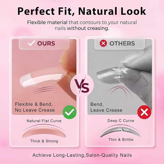 240pc Short Square French Tip Press on Nails Nude Fake Nails with Glue Tabs | Short Nails Press ons Square Glue on Nails Acrylic Nails Stick False Nail Artificial Fingernail for Women Girls