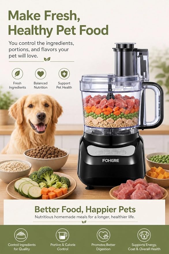 FOHERE Food Processor 11 CUP, 2-in-1 Large Feed Chute Vegetable Chopper | Stainless Steel S-Blade, Reversible Shredding Disc and Dough Blade, for Mincing, Dicing, Shredding, Puree, Kneading