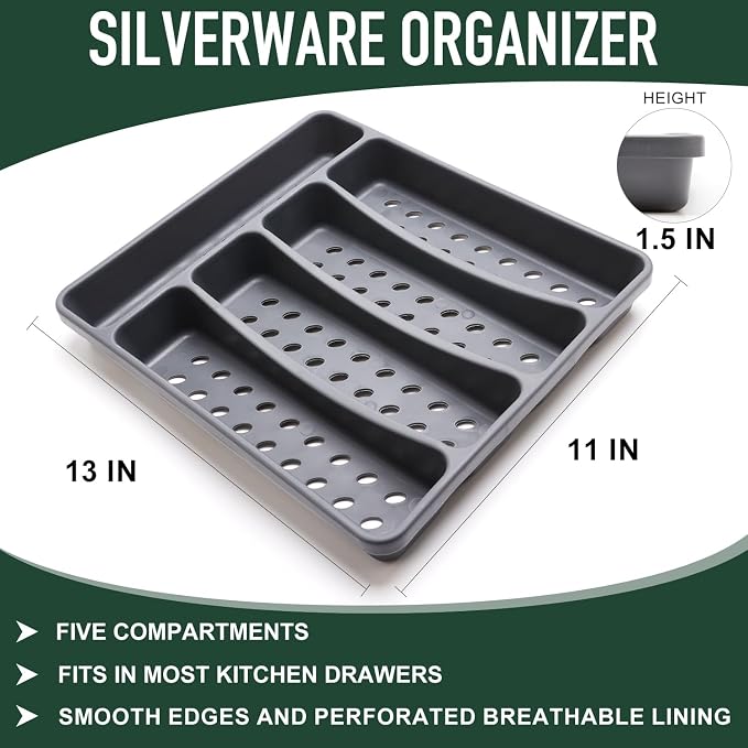21 Pcs Black Silverware Sets with Organizer Spoon Fork Set Eating Utensils | 18/0 Stainless Steel Kitchen Cutlery Silverware Set Matte Black Dish Flatware Sets for 4 Tableware Forks Spoon and Knives Set