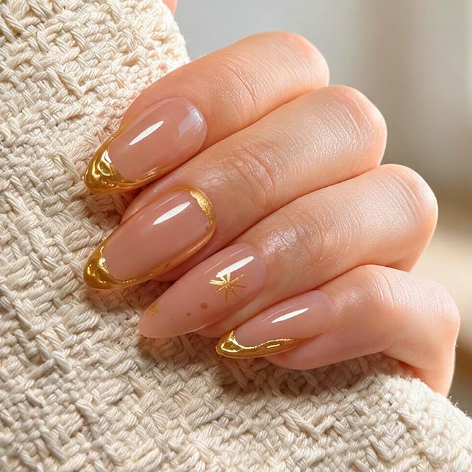 Press on Nails, 6 Packs (144 Pcs) Short Almond French Sets, 3D Floral | 6-Style 12 Sizes, Glossy, Salon Quality, Reusable Full Cover, Cute Cherry Polka Dot Fake Nails
