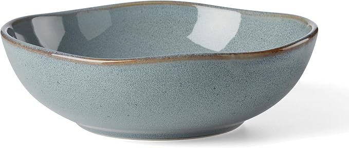 Oneida Organic Shades Blue Stoneware 18-Piece Dinnerware Set for 6 | dishwasher safe | plates and bowls sets for kitchen and dining | 10.25 inch plate, dish set, dishes | 2 inch, 28oz