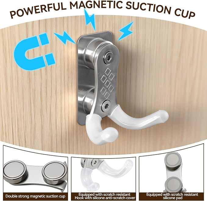 Magnetic Portafilter Holder – Stainless Steel Espresso Stand | With Adhesive Patch, Universal Fit Breville, Ninja Luxe Cafe, Rancilio & 51/53/58mm Espresso Portafilters