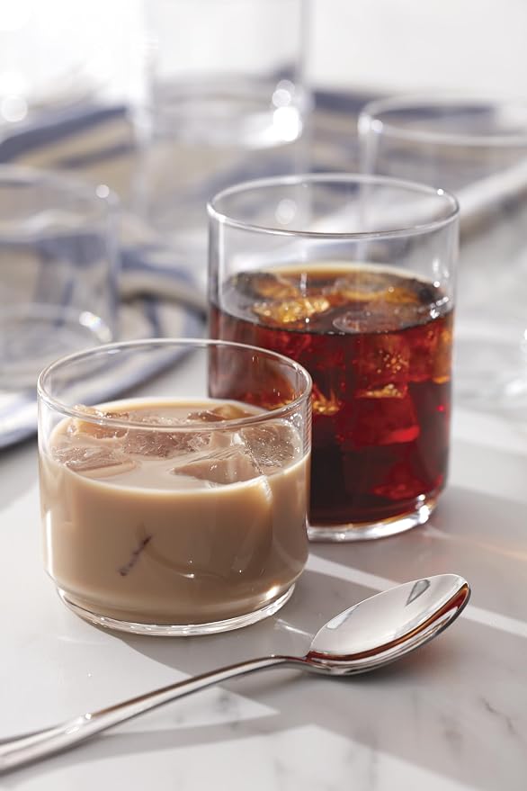 Lenox Tuscany Classics Stackable Highball Glasses, Set of 6 | dishwasher safe | 2.5 inch height | stackable design | 9oz, gift for women, drinking glasses cups, glassware