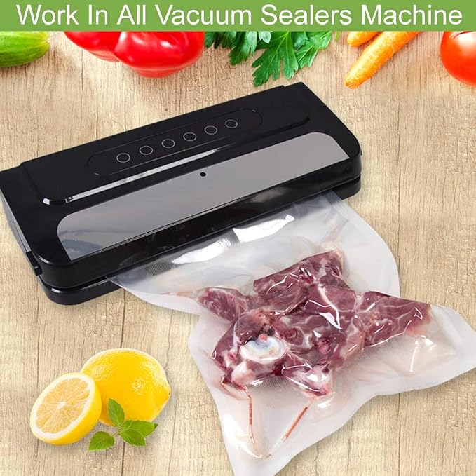 MakMeFre 200 Gallon 11x16Inch Vacuum Sealer Bags for Food Storage | BPA Free PreCut Food Grade,Commercial Grade,Heavy Duty Vacuum Food Freezer Bags,Great for Sous Vide Vacuum Sealer