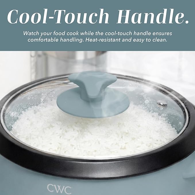 COOK WITH COLOR 6 Cup Rice Cooker 300W - Effortless Cooking and Perfectly, Cooks 3 Cups of Raw Rice for 6 Cups of Cooked Rice, Slate Blue | 300W, Cooks 3 Cups Raw Rice, 6 Cups Cooked Rice, Effortless Cooking
