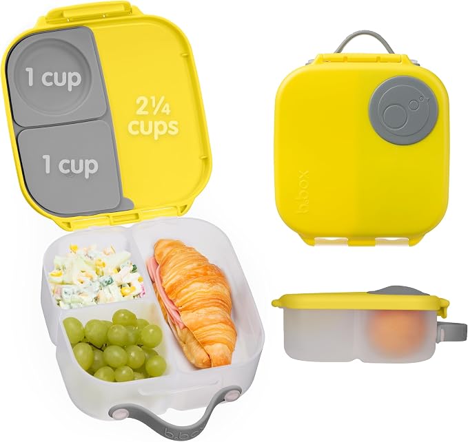 Lemon Sherbet Mini Lunchbox by b.box for kids | Bento Box for Kids, Sanck Box, Lunch Containers, Leak Proof, Dishwasher Safe, BPA Free, PFAS Free, Ages 3+ — Lemon Sherbet