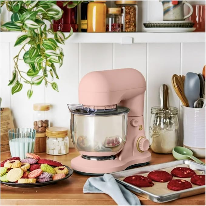 3.5 Qt Stand Mixer, with Flat Beater, Dough Hook, Whisk (Pink)