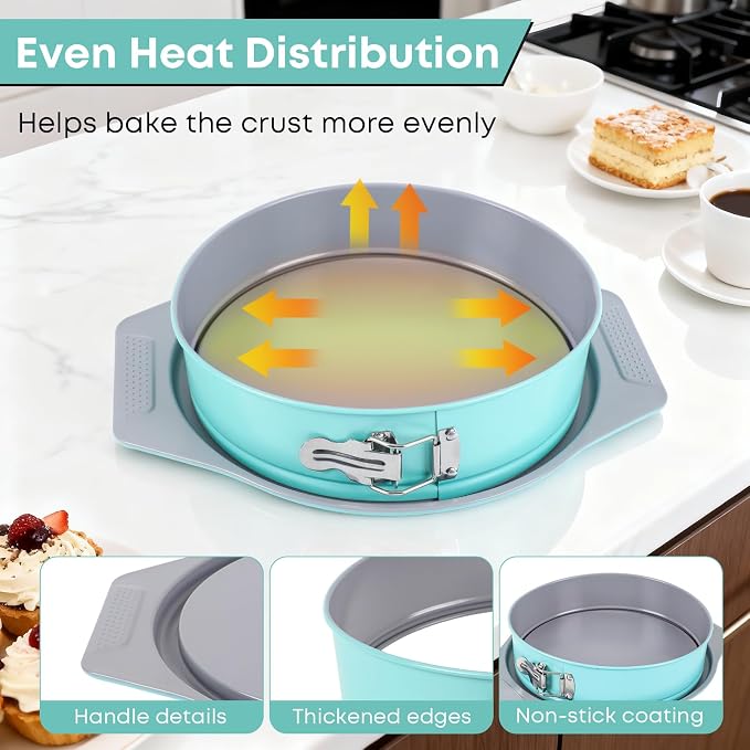 10" Springform Pan, Leakproof Groove-Seal, Nonstick Carbon Steel