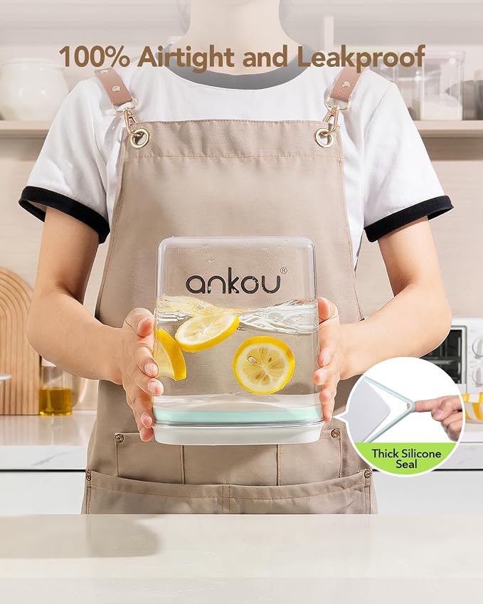 Food Storage Container Sets, 2.8 Qt *2+ 4.2 Qt *4 Airtight Canisters with Lids and 130ml Scoop, BPA-Free Plastic Pantry Containers for Flour, Sugar, Rice