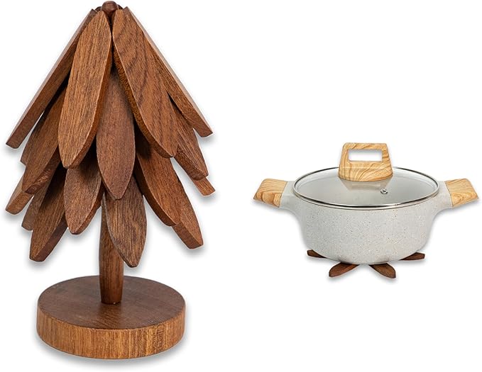Yuoyar Wooden Tree-Shaped Trivets Set for Coffee Table, Kitchen