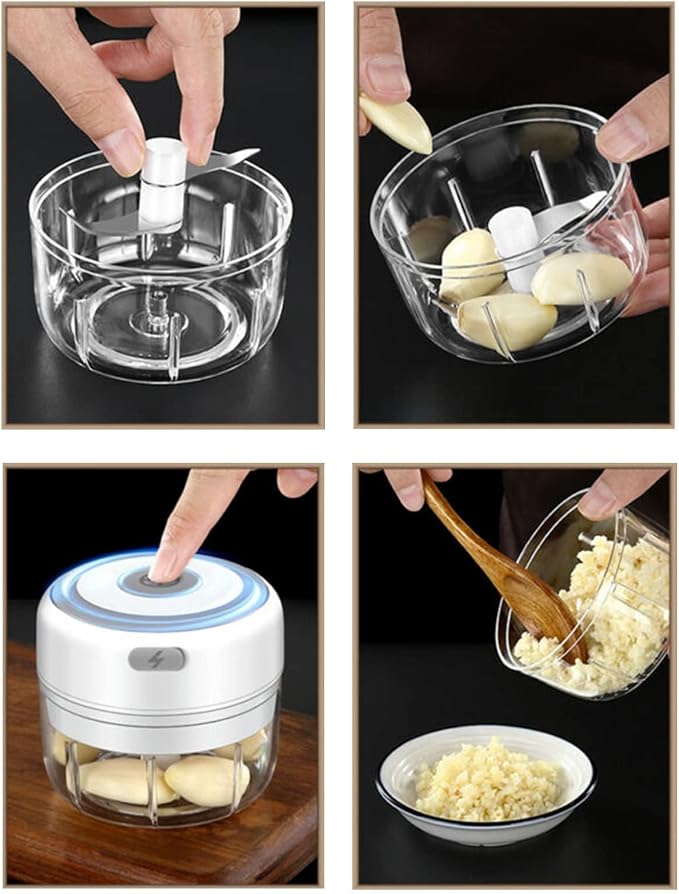 Electric Mini Garlic Chopper, 100ML Food Chopper Garlic Mincer USB | Vegetable Chopper, Onion Chopper, Portable Small Food Processor for Garlic, Ginger, Chili, Vegetables