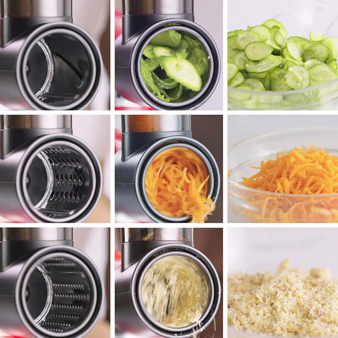 Slicer Shredder Attachments for KitchenAid Stand Mixer | Cheese Grater Attachment for KitchenAid Mixer, 3 Stainless Steel Blades, Salad Maker, Vegetable Slicers